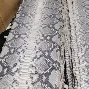 Real Unbleached Natural Gray Reticulated Python Hide | Matte Belly Snake Skin | Whole Leather for Exotic Handcrafting