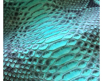 Real Unbleached Turquois Reticulated Python Hide | Matte Belly Snake Skin | Whole Leather for Exotic Handcrafting