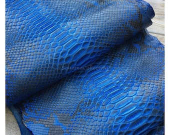 Real Unbleached Blue Reticulated Python Hide | Matte Belly Snake Skin | Whole Leather for Exotic Handcrafting