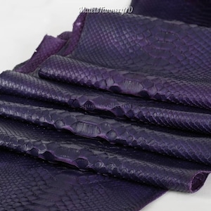 Real Bleached Black Reticulated Python Hide | Glossy Belly Snake Skin | Whole Leather for Exotic Handcrafting