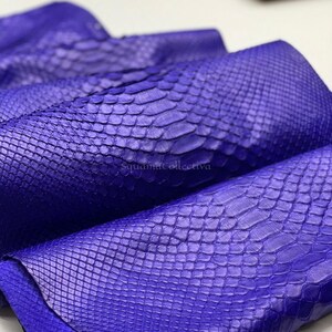 Genuine Reticulated Python Skin, Royal Blue Violet Reptile Skin for Handmade Craft