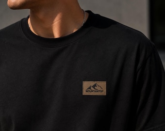 Minimalist Patch Tee, Small Chest Logo Shirt, Simple Aesthetic Graphic T-Shirt, Modern Everyday Basic Apparel, Casual Streetwear Gift