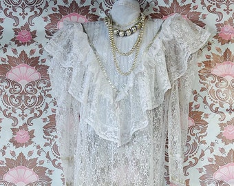 vintage Street Scene Victorian lace boho maxi dress