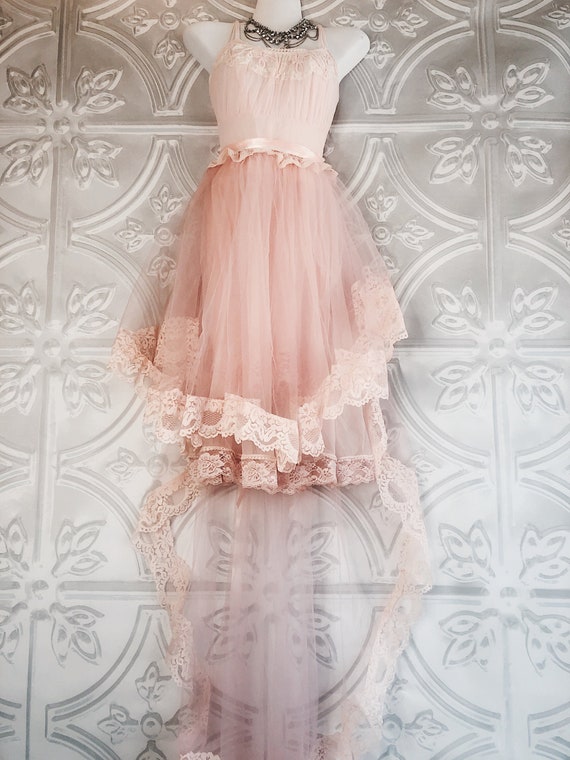 blush rose gold & cream tulle lace hi low boho wedding dress by mermaid miss k blush rose gold & cream tulle lace hi low boho wedding dress by mermaid miss k