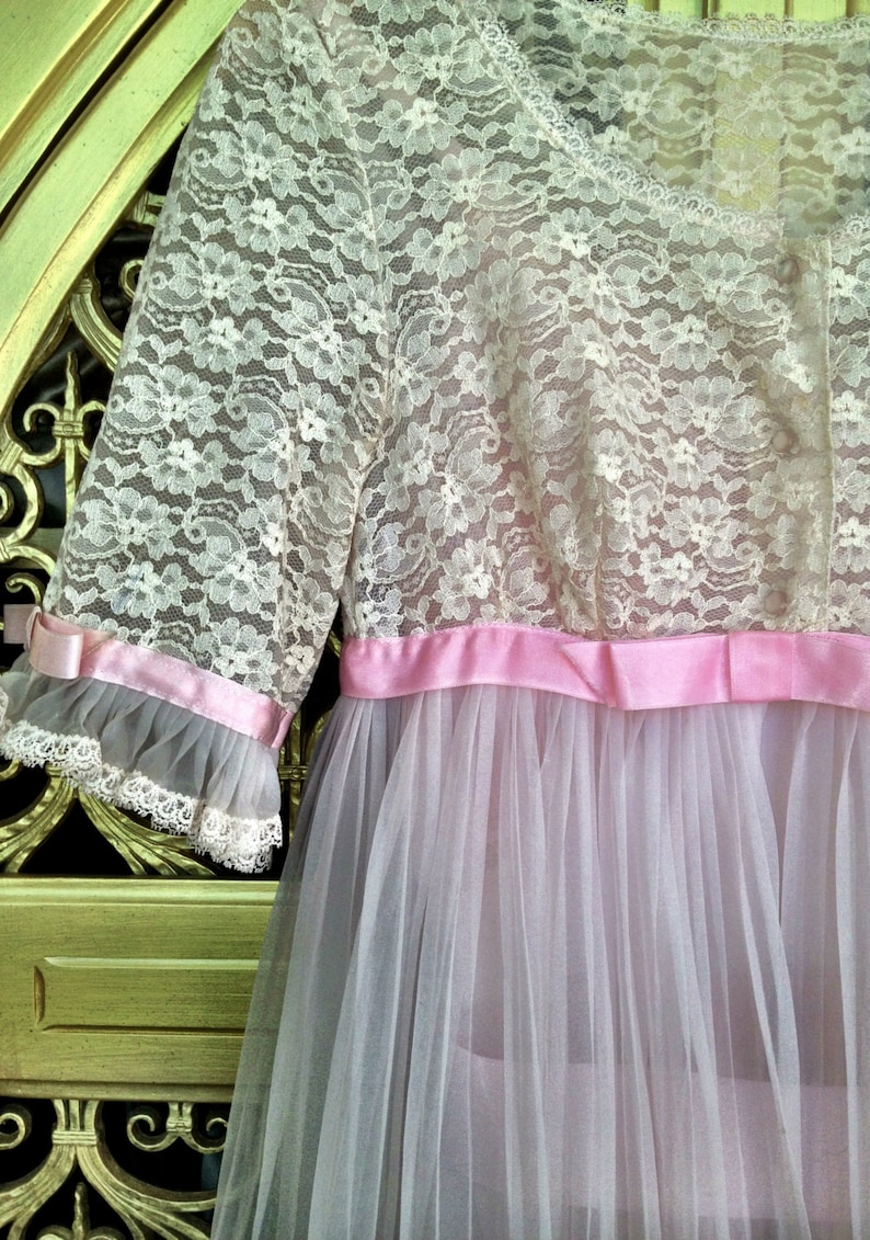 1960s Lee Parker Original Pleated Baby Doll Lime Green Coat main image 0