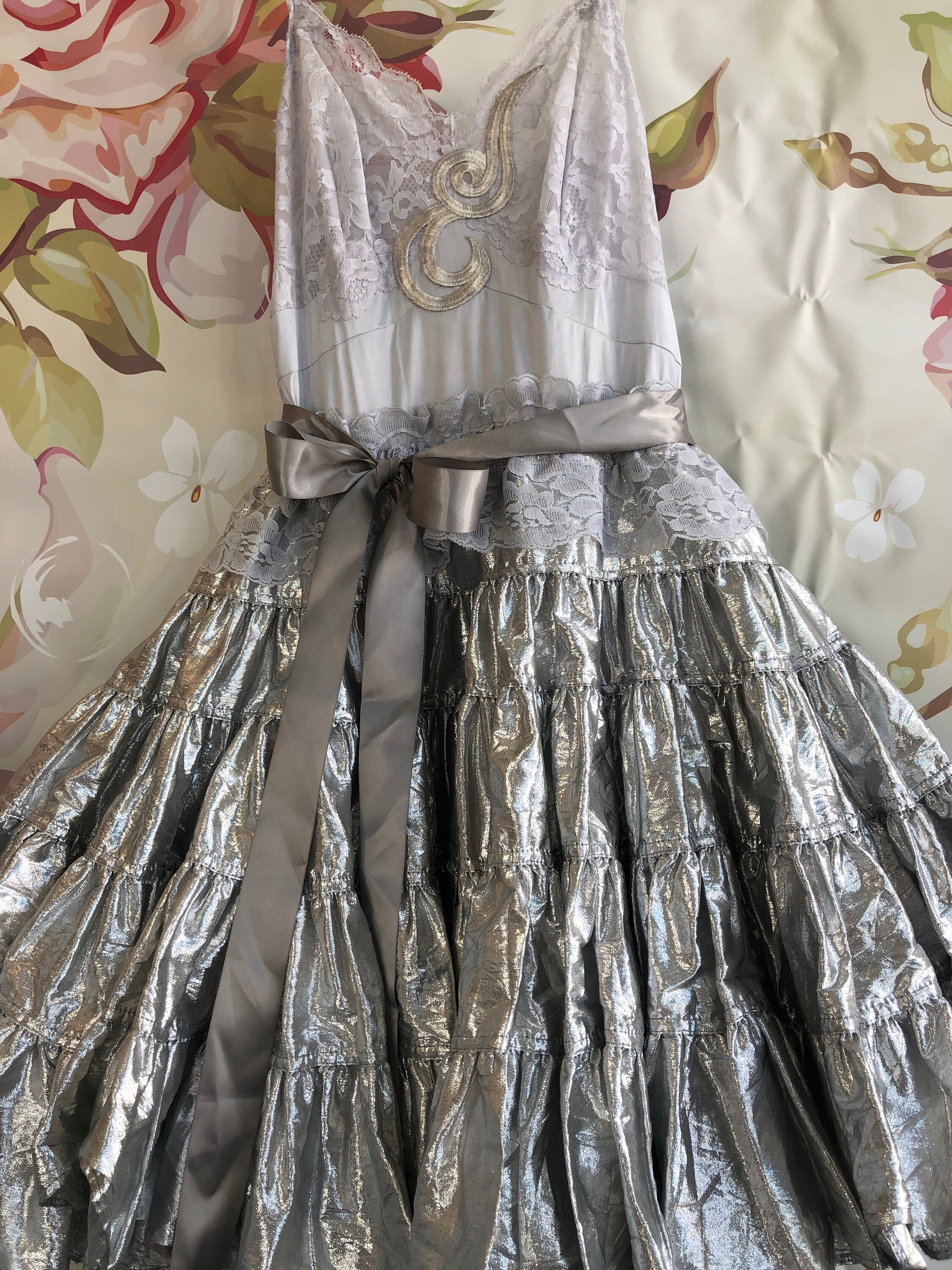 Silver blue grey ruffled babydoll dress by mermaid miss k Etsy