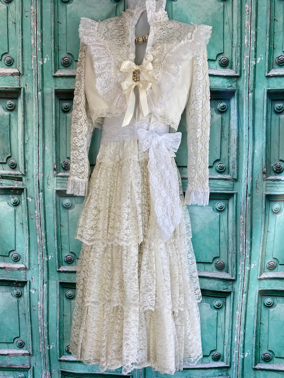 chinese dress ladies Ivory Lace Ruffle Maxi Dress main image 0