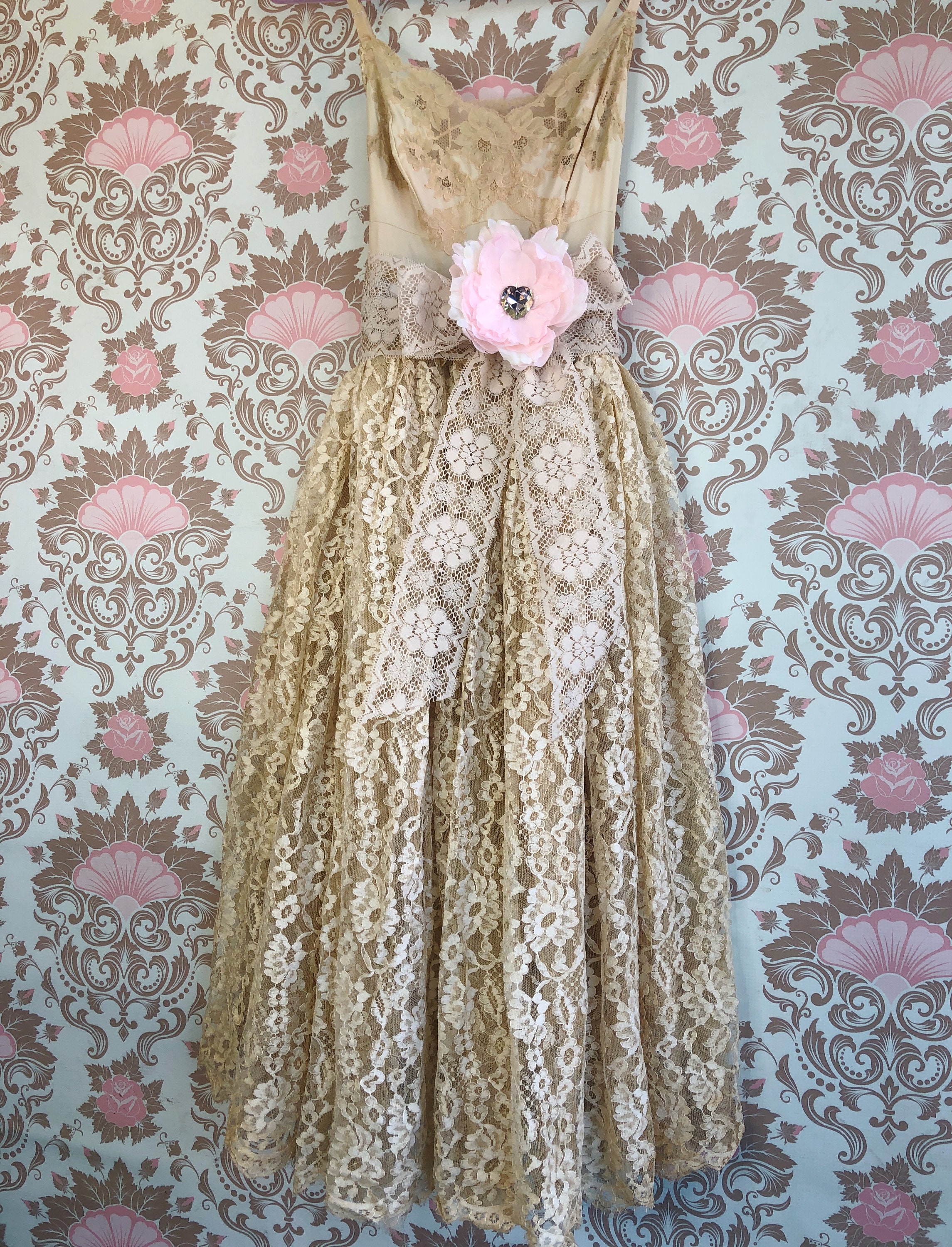 Nude lace party dress by mermaidmissk | Etsy