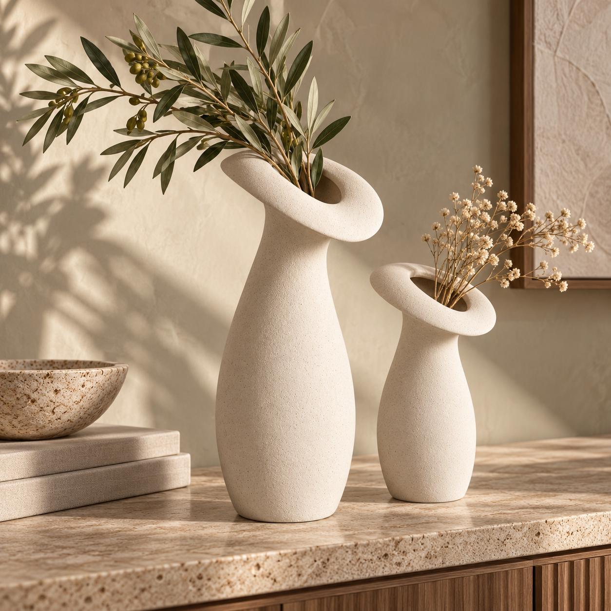 Große beige vase