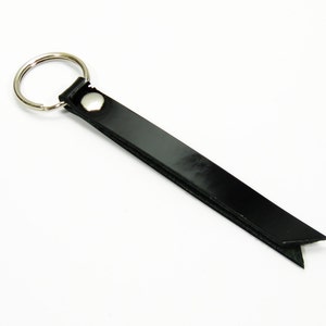 Patent Leather Key Fob, Leather Keyring, Leather Keychain, Leather Key Holder - 3&quot; Key chain wrist strap in Black Patent Leather