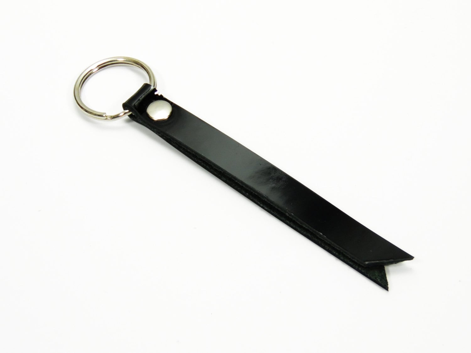 Patent Leather Key Fob, Leather Keyring, Leather Keychain, Leather Key  Holder - 3 Key chain wrist strap in Black Patent Leather