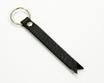 Leather Key Fob, Leather Keyring, Leather Keychain, Leather Key Holder - 3" Key chain wrist strap in Leather