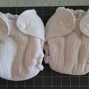 2 Newborn Cotton Gauze Diapers