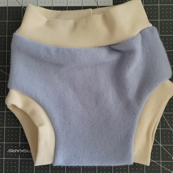 Light Blue Cashmere Wool Diaper Cover