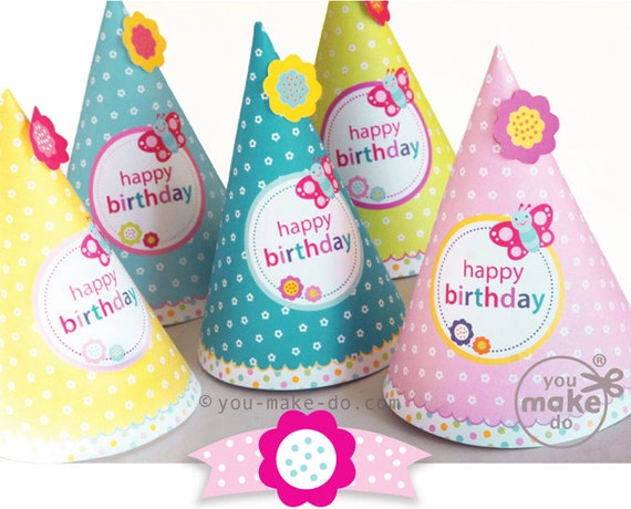 Party Hats Girl Birthday Hat Girl Party Hat Birthday Hats Etsy