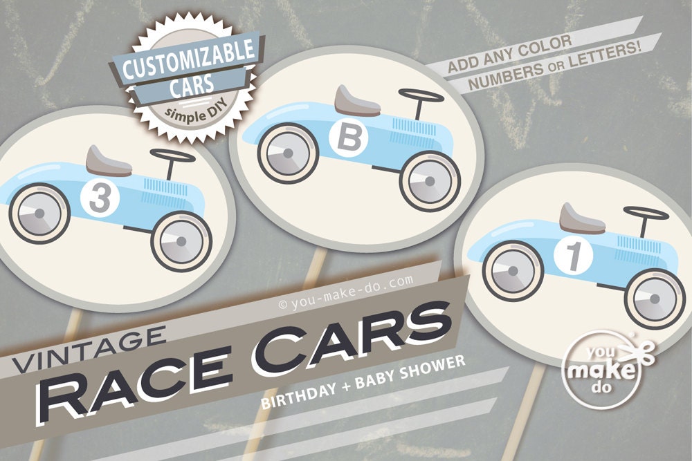 race car party vintage race car birthday light blue baby shower boy 1…