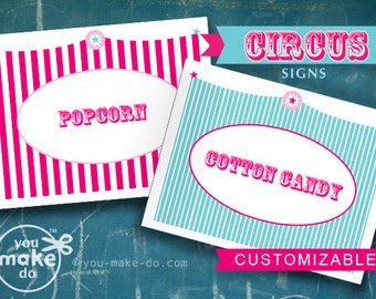 INSTANT DOWNLOAD circus signs carnival signs circus party pink carnival pink and turquoise carnival baby shower boy circus baby shower girl