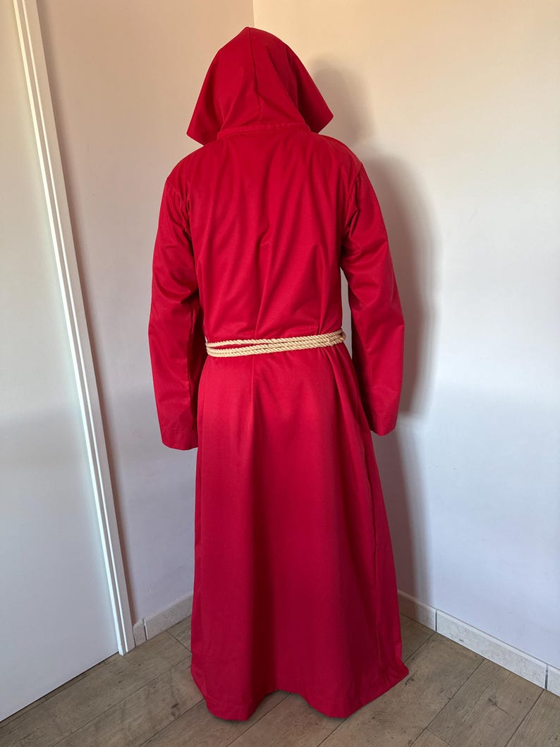 Hooded Monk Robe Costume, Medieval Cleric Cloak, Fantasy Cosplay Outfit ...