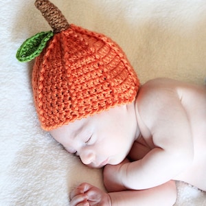 PATTERN Instant Download Pumpkin Newborn to Toddler baby Crochet Hat Photo Prop image 1