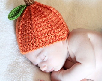 PATTERN Instant Download Pumpkin Newborn to Toddler baby Crochet Hat Photo Prop