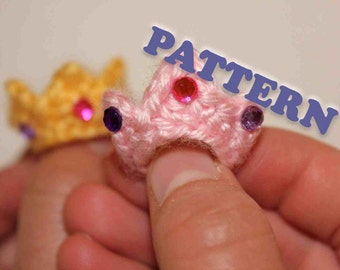 English PATTERN Instant Crochet Tiara Princess Ring