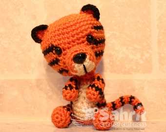 English PATTERN Instant Download O-So-Cute Toby the Tiger Crochet Amigurumi