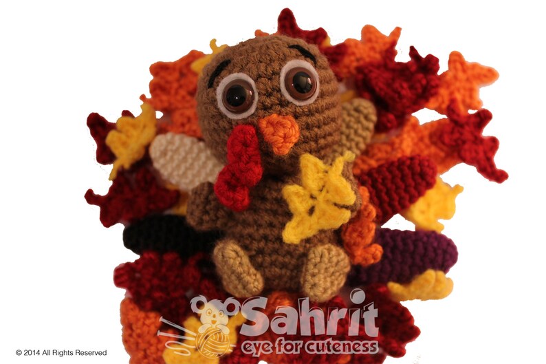 English PATTERN Instant Download O-So-Cute Tompkin the Turkey Crochet Amigurumi image 3