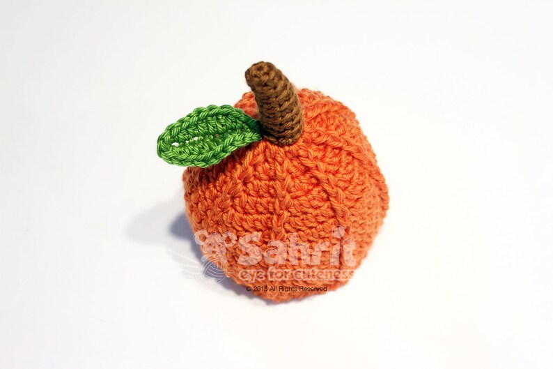 PATTERN Instant Download Pumpkin Newborn to Toddler baby Crochet Hat Photo Prop image 2