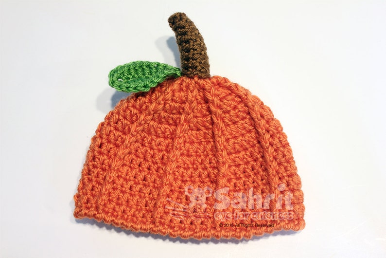 PATTERN Instant Download Pumpkin Newborn to Toddler baby Crochet Hat Photo Prop image 3