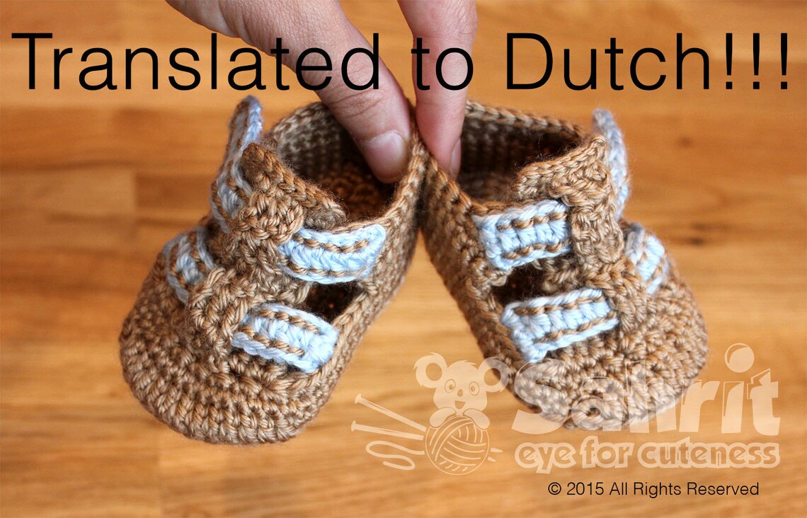 Translated to DUTCH!!! PATTERN Instant Download Baby Shoe Sandals ...