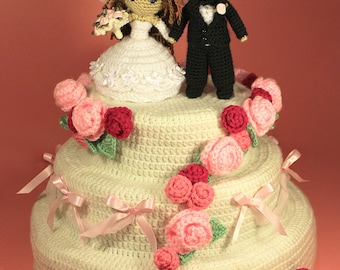 English PATTERN Instant Download Dreamy Wedding Cake Crochet CALORIE FREE
