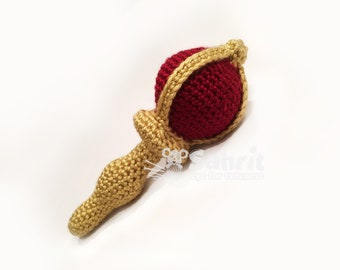 PATTERN Instant Download Scepter Royal King Prince Baby Crochet Rattle Toy