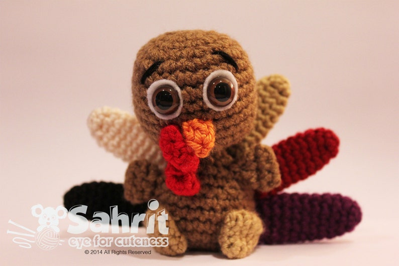 English PATTERN Instant Download O-So-Cute Tompkin the Turkey Crochet Amigurumi image 2