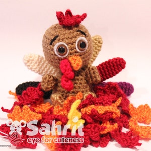 English PATTERN Instant Download O-So-Cute Tompkin the Turkey Crochet Amigurumi image 4