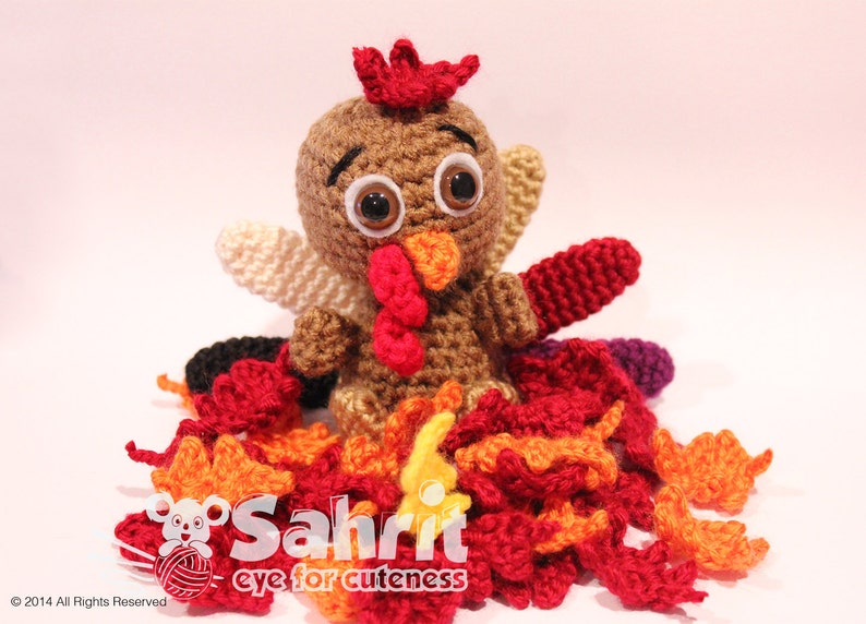 English PATTERN Instant Download O-So-Cute Tompkin the Turkey Crochet Amigurumi image 4