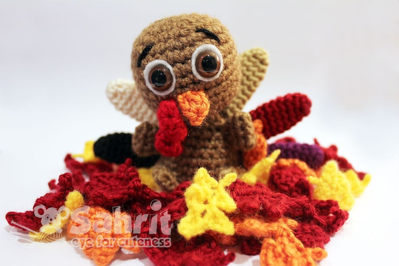 English PATTERN Instant Download O-So-Cute Tompkin the Turkey Crochet Amigurumi image 1