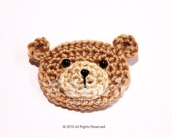 PATTERN Instant Download Crochet Bear Teddy Applique