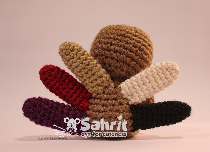 English PATTERN Instant Download O-So-Cute Tompkin the Turkey Crochet Amigurumi image 5
