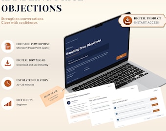 PowerPoint-Schulung zum Umgang mit Preisargumenten | Interaktive Verkaufsfolien (Digitaler Download)