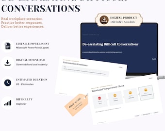 PowerPoint-Präsentation zum Thema Deeskalation | Interaktive Kundenservice-Szenarien (Digitaler Download)