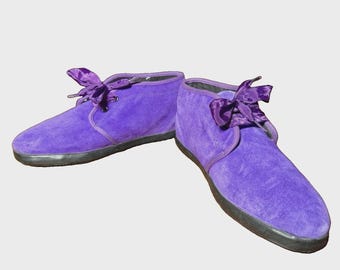 Vintage Purple Suede Chukka Boots Women's 7.5 | Portsider Lace Up Desert Boots