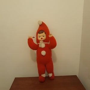 Vintage Snow baby doll red and white snowbaby toy Gund Rushton style