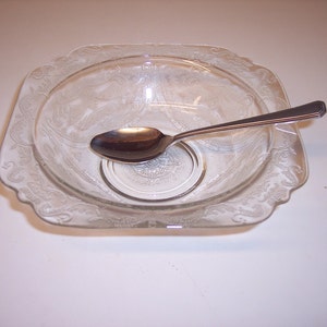 Vintage Federal Madrid Depression glass soup bowl madrid pattern bowl clear glass