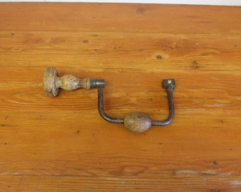 Antique Vintage French Twist Brace Small Sweep Hand Drill