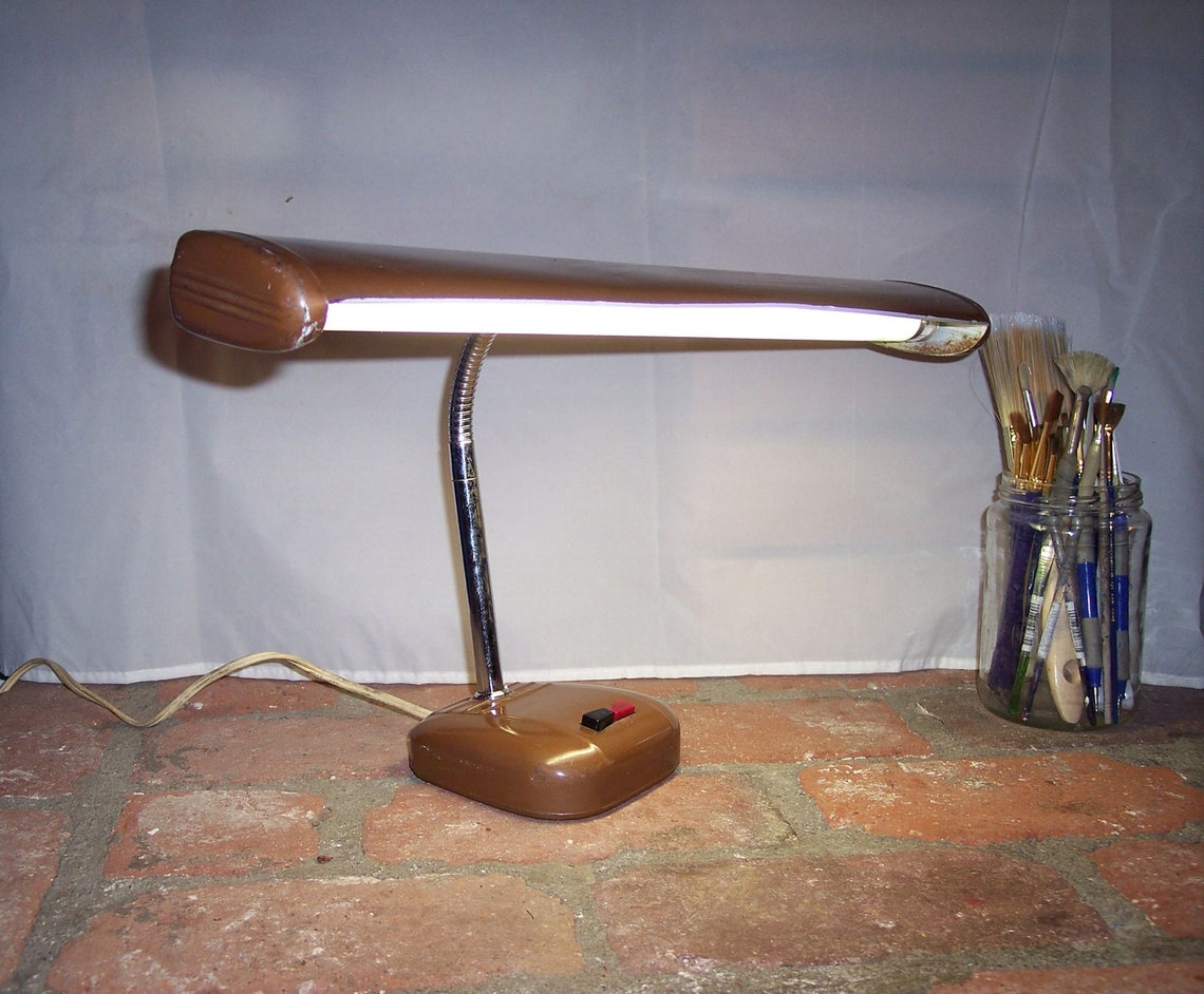 Vintage fluorescent desk lamp task light Etsy