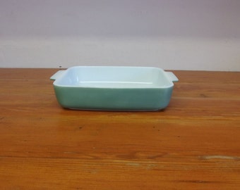 Vintage Promotional Pyrex 507 B Heinz Green Dish Open Baker