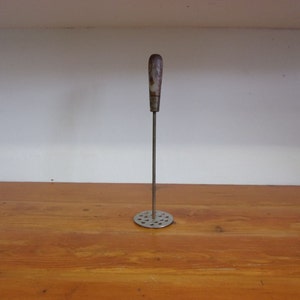 Vintage Potato Masher With Wooden Handle Chipped Paint -  Norway