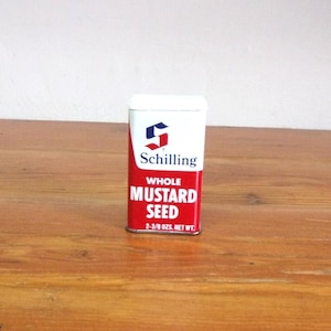 Vintage Schilling Whole Mustard Seed Spice Tin Container