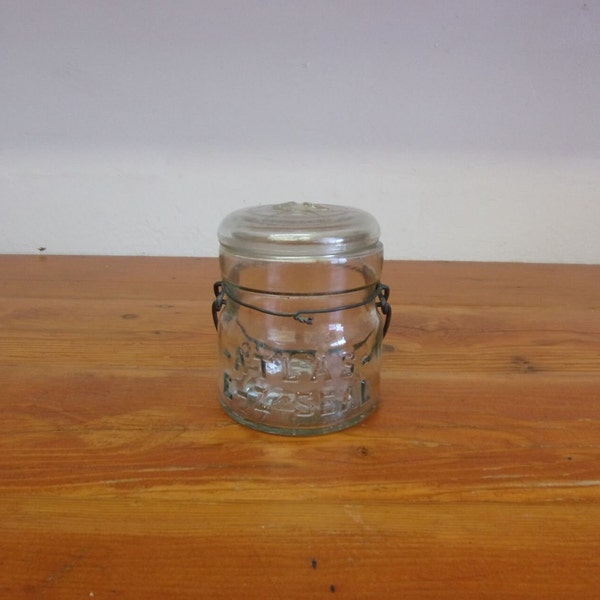 Vintage Hazel Atlas E-Z seal small bail top canning jar primitive kitchen collectible glass jars