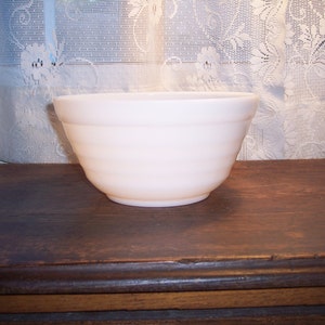 Vintage Hazel Atlas Platonite, Depression Glass, large mixing bowl, white, milk glass image 1